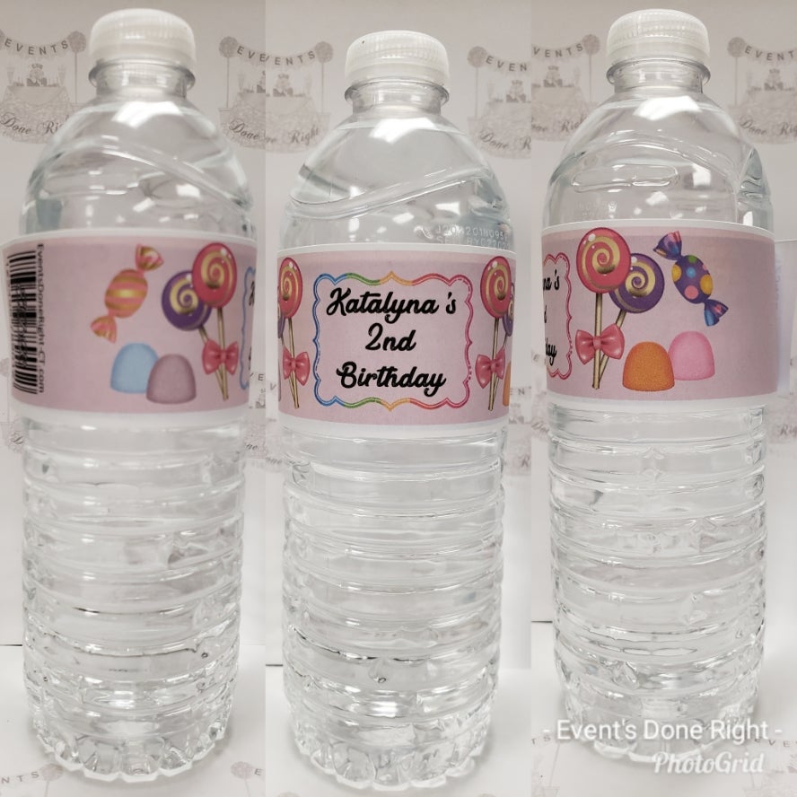 Candyland Candy Land Candy Shoppe water bottle labels Baby Shower ...