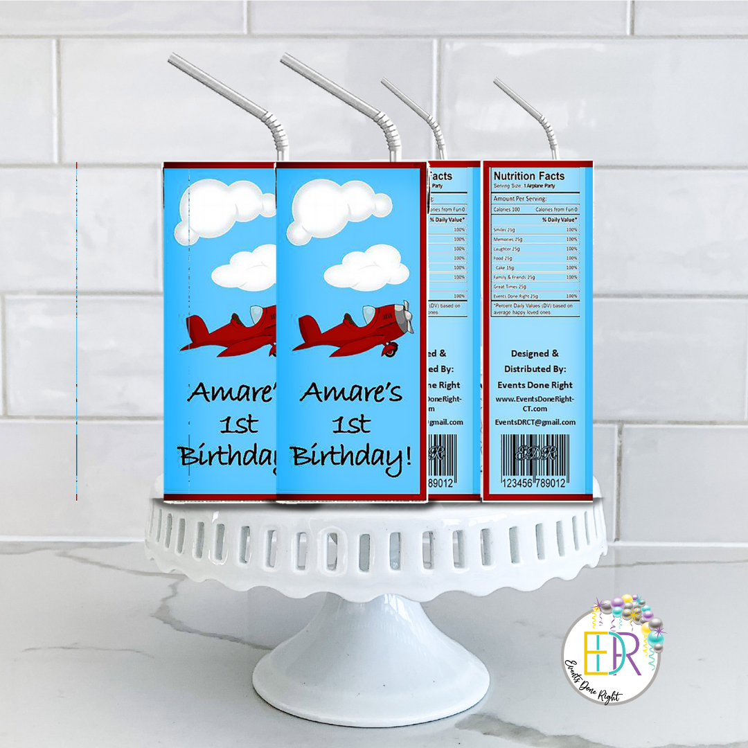 Editable Airplane Water Bottle Labels Jet Fuel Labels Boy Baby Shower Red  Airplane Adventure Travel Decor Printable Template Corjl 0011 