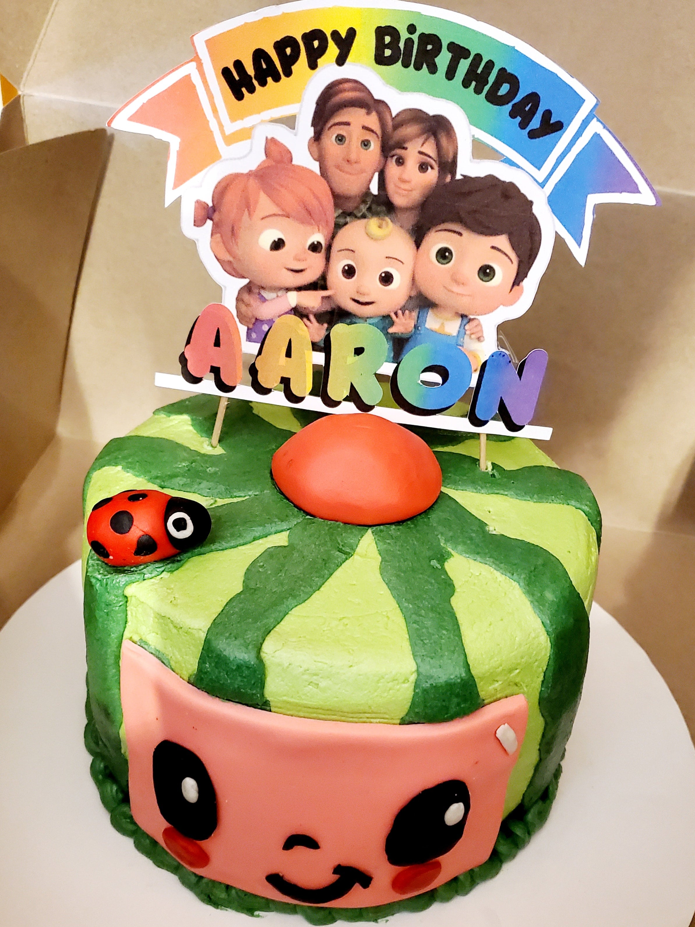 Iaowuir Cartoon melon Birthday Cake Topper, for 1st First Birthday Cake  Toppers Decoration Cartoon Melon Theme